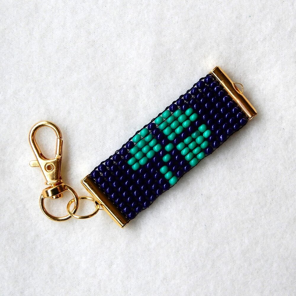 Irish Shamrock Notre Dame bead keychain, handmade